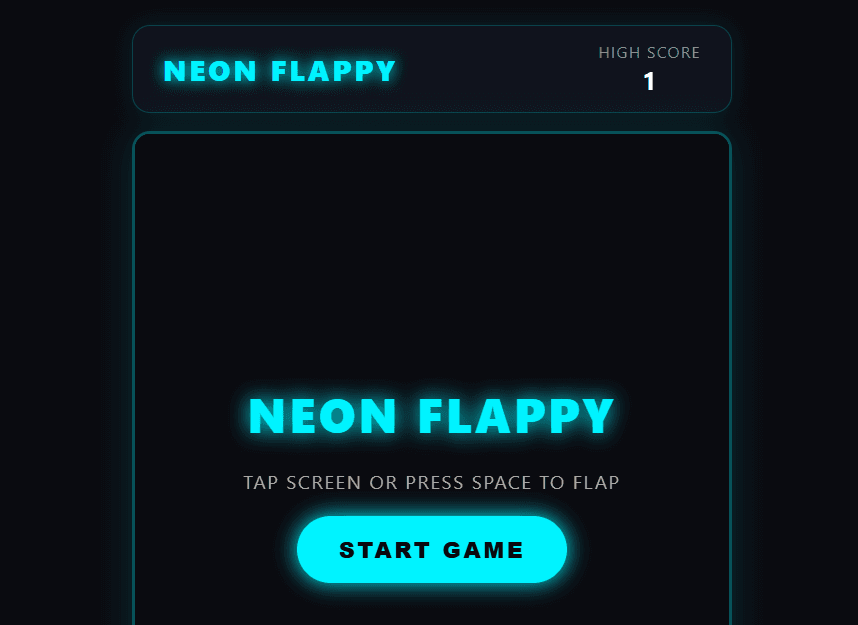 Neon Flappy Game