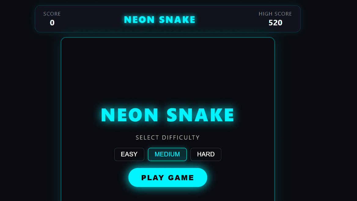 Neon Snake Game